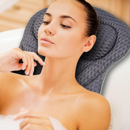 Bath Pillow with Neck and Back Support Spa Cushion Headrest