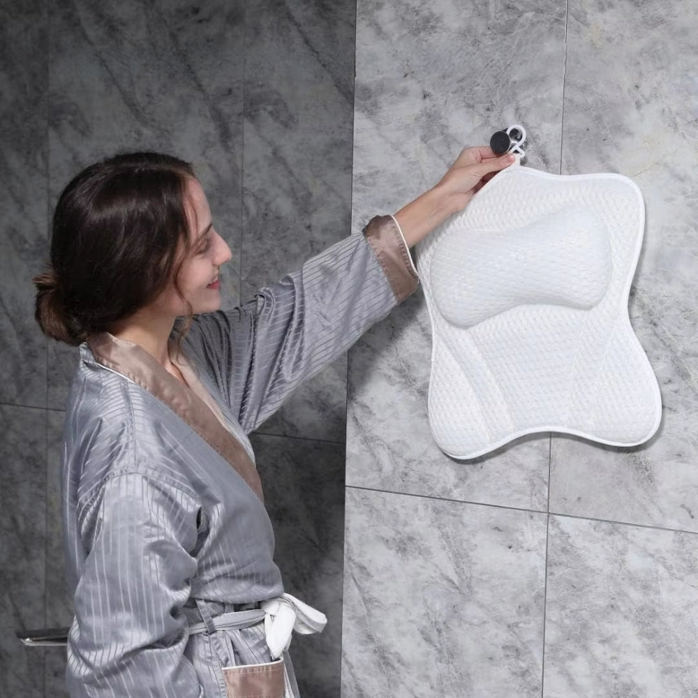 Bath Pillow with Neck and Back Support Spa Cushion Headrest